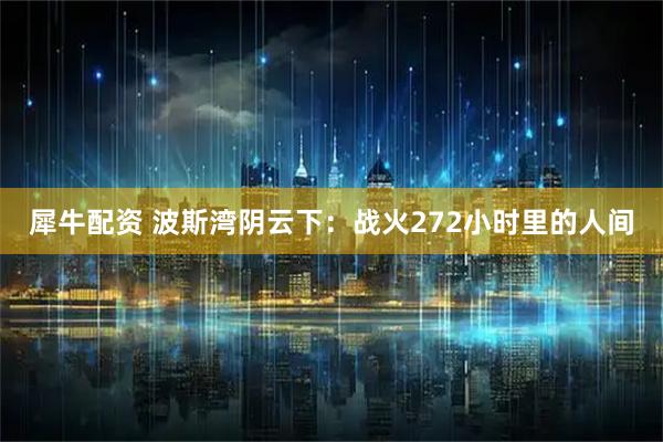 犀牛配资 波斯湾阴云下：战火272小时里的人间