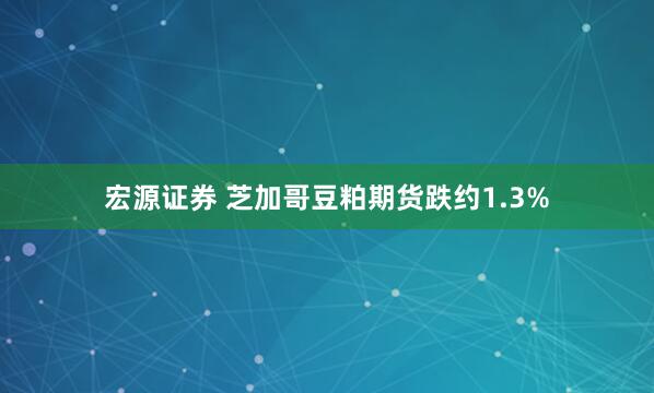 宏源证券 芝加哥豆粕期货跌约1.3%