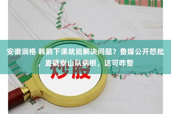 安徽润格 韩鹏下课就能解决问题？鲁媒公开怒批，直戳泰山队病根，这可咋整